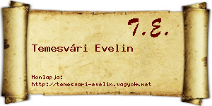 Temesvári Evelin névjegykártya